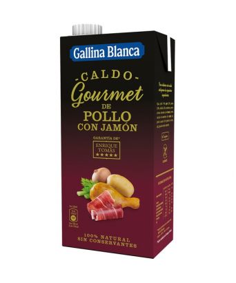 Caldo de pollo con jamón Gourmet Gallina Blanca 1 l.