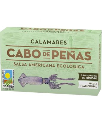 Calmars en salsa americana ecológicos Cabo de Peñas 115 gr.