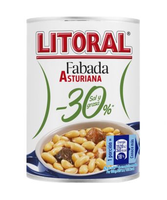 Fabada Asturiana -30 % sal y grasa Litoral 435 gr.