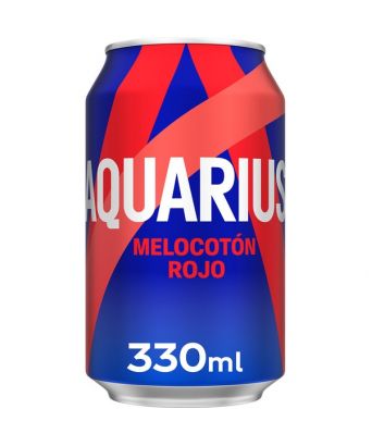 Aquarius saveur de pêche rouge. Pack 8 canettes 33 cl.