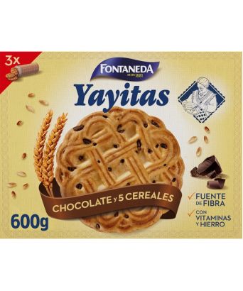 Biscuits Yayitas au chocolat et 5 céréales (LU) 600 gr.