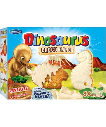 Dinosaurus biscuits with chocolate white Artiach 340 gr.