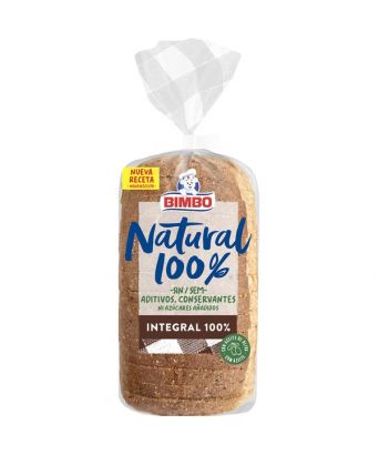 Pan de molde natural 100% integral Bimbo 450 gr.