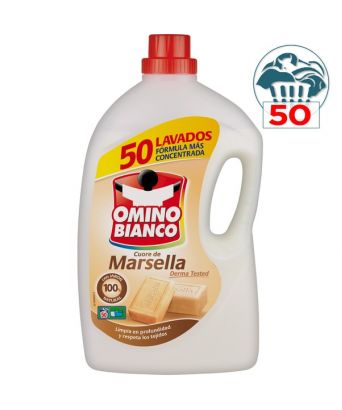 Detergente Omino Bianco jabón de Marsella 50 dosis