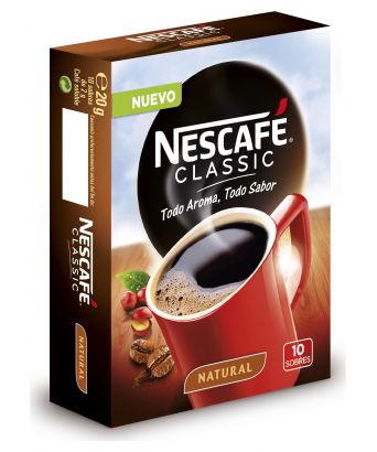 Café naturel Nescafé Classic 10 enveloppes