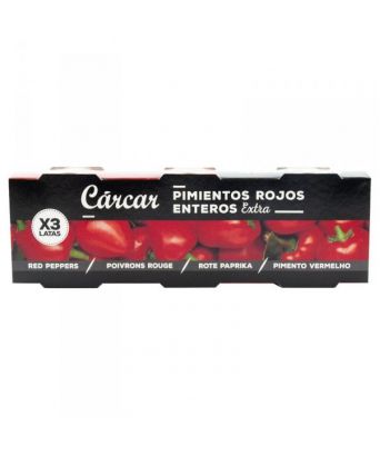 Poivrons rouges entiers extra Carcar pack. 3 ud.