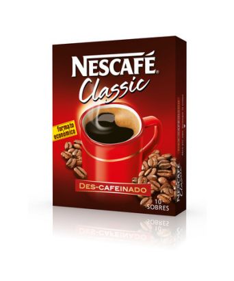 Café décaféiné Nescafé Classic 10 enveloppes