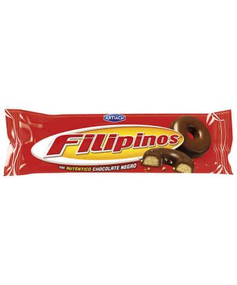 Filipinos roscos de galleta con chocolate negro