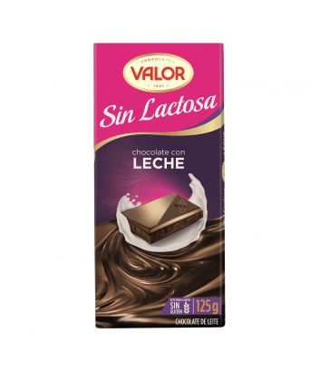 Chocolate con leche sin lactosa Valor 125 gr.