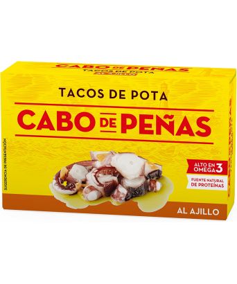 Tacos de pota al ajillo Cabo de Peñas 111 gr.