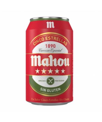 Bière Mahou 5 estrellas Sans gluten 33 cl .