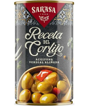 Olives vertes alignées ferme recette Sarasa 750 gr.