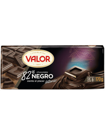 82% dunkle Schokolade Valor 170 gr.