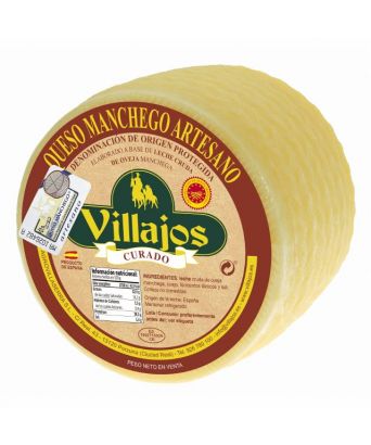 Gereifter handwerklicher Manchego-Käse Villajos 1 kg.