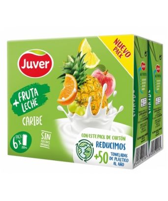 Zumo y leche Juver Caribe pack 6 ud. x 200 ml.