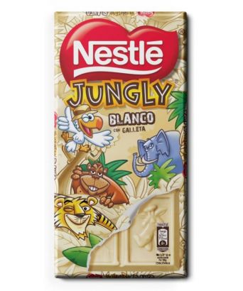 Tablette de chocolat blanc Nestlé Jungly 125 gr.