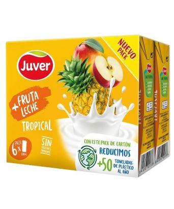 Zumo y leche Juver Tropical pack 6 ud. x 200 ml.