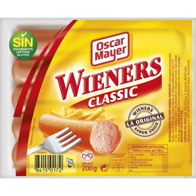 Hot Dog Wieners Clasicc Oscar Mayer 5 ud.