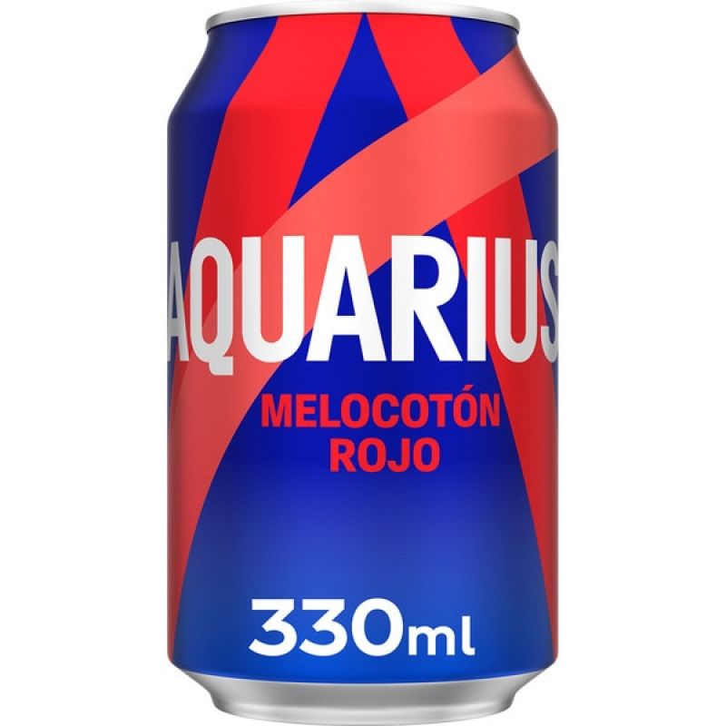 Aquarius saveur de pêche rouge. Pack 8 canettes 33 cl.