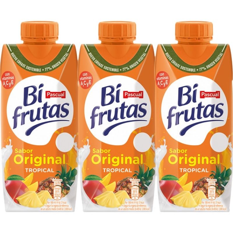 Pascual Bifrutas juice pack 3 ud Tropical x 330 ml.