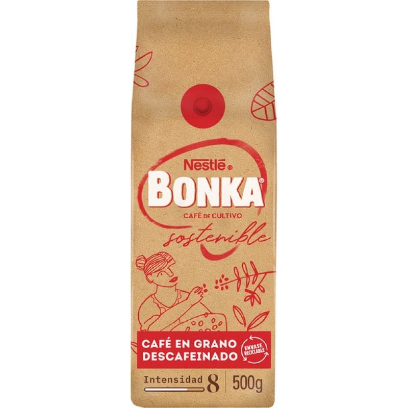 Café descafeinado en grano Bonka 500 gr.