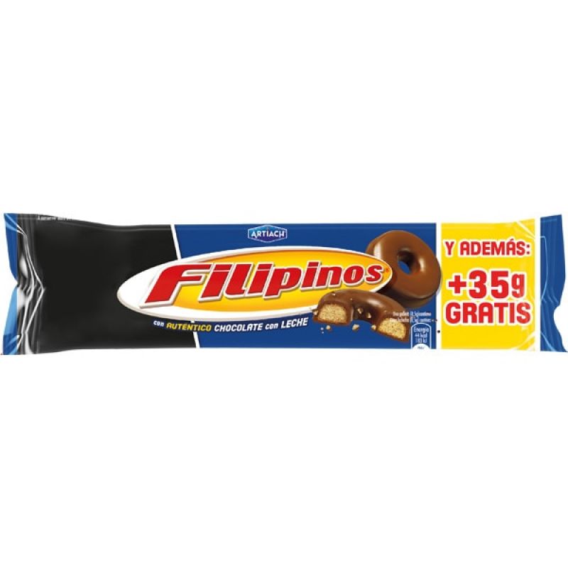 Filipinos roscos de galleta con chocolate con leche 100 gr.