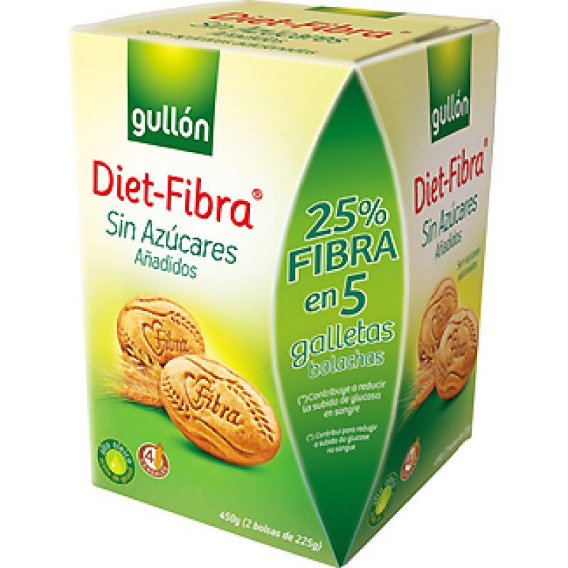 Galletas sin azúcar Diet fibra Gullón 450 gr.