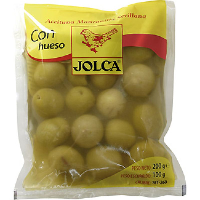 Aceitunas manzanilla con hueso Jolca 75 gr.