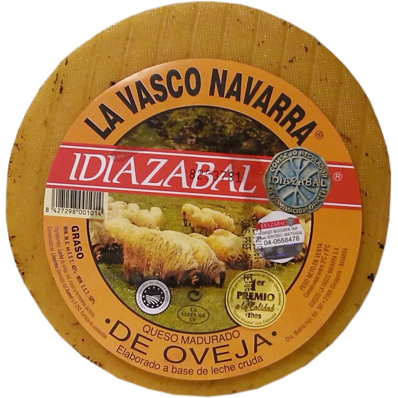 Queso Idiazabal ahumado La Vasco Navarra 3,3 kg.