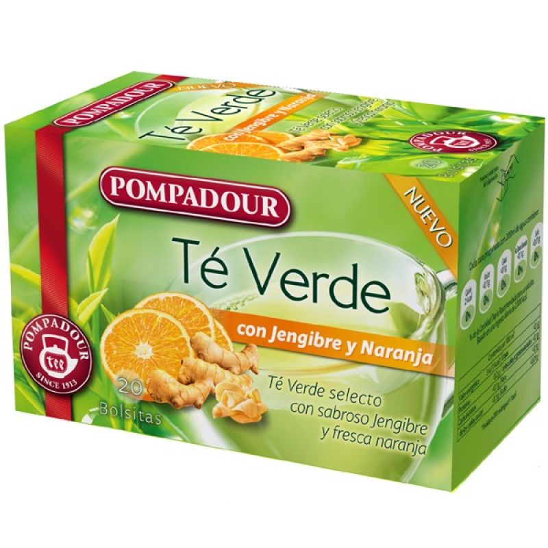 Green Tea with ginger and orange Pompadour 40 gr.