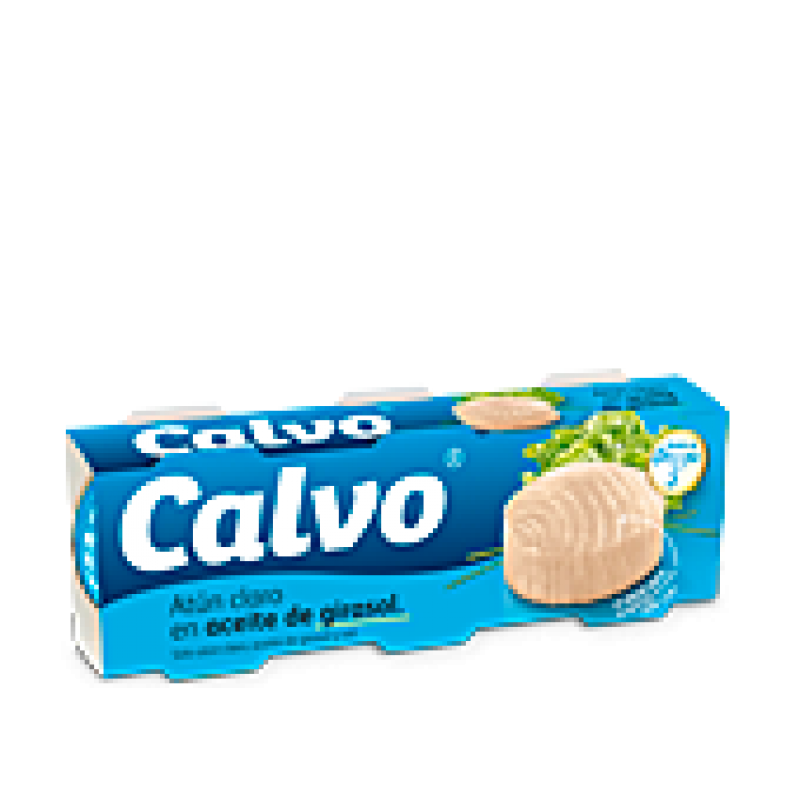albacore dans l´huile de tournesol Calvo pack 3 pc. x 80 gr.