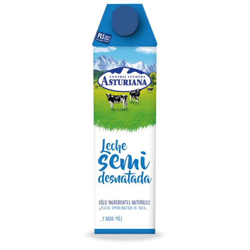 Semi-skimmed milk Central Lechera Asturiana 1 l.