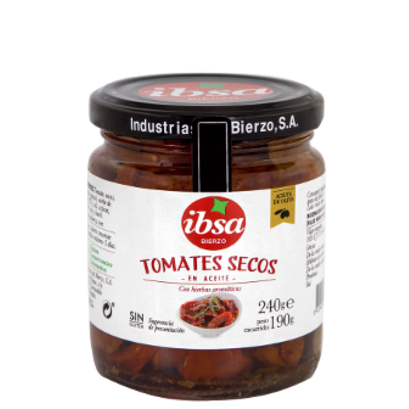 Tomates secos en aceite de oliva Ibsa 240 gr.